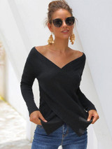 Women  V-neck Knit Sweater