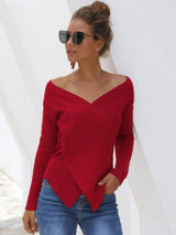 Women  V-neck Knit Sweater