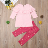 Christmas Toddler Girl 2Pcs Set - Long Sleeves Tunic and Pants