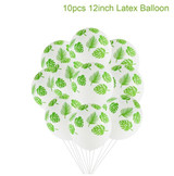 PATIMATE Green Latex Balloon Animal Palm Leaf Foil Balloon Jungle Party Decor Safari Tropical Party Baloons Birthday Party Decor