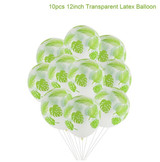 PATIMATE Green Latex Balloon Animal Palm Leaf Foil Balloon Jungle Party Decor Safari Tropical Party Baloons Birthday Party Decor