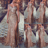 Women Sexy Sequin Glitter Long Dress Sparkly Bodycon Gown Lady Elegant Evening Prom Party Dress