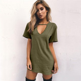 Women Summer T-Shirt Loose Short Sleeve TShirts Sexy V-Neck Cotton Tee Shirt