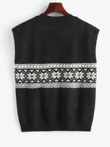 Fair Isle Knit V Neck Sweater Vest