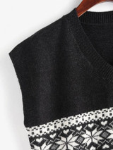 Fair Isle Knit V Neck Sweater Vest