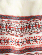 Drop Shoulder Crew Neck Fair Isle Knit Sweater