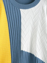 Drop Shoulder Colorblock Sweater