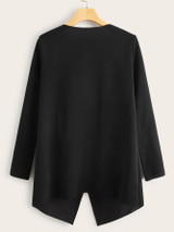 Draped Collar Open Front Coat