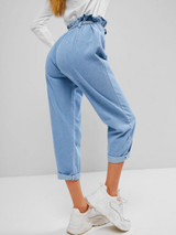 Button Fly Slouchy Paperbag Jeans