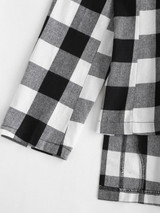 Button Up High Low Slit Plaid Shirt