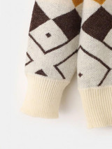 Argyle Drop Shoulder Mock Neck Sweater