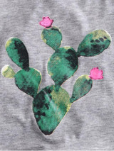 Cactus Print Criss Cross Crop Cami Top