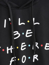 Colored Polka Dot Letter Graphic Cropped Hoodie