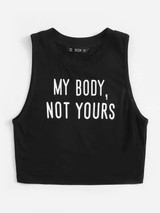 Slogan Graphic Crop Top