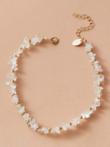 1pc Transparent Stone Decor Necklace