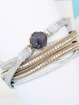 1pc Stone & Rhinestone Decor Layered Bracelet