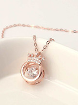 1pc Rhinestone Decor Pendant Necklace