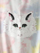 Tie Dye Funny Cat Oversized Drop Shoulder Sweatshirt