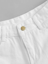 Frayed Hem Denim Shorts