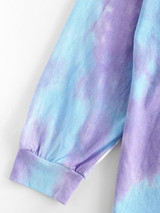 Tie Dye Cold Shoulder Pullover Sweatshirt