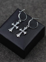 Vintage 925 Sterling Silver Cross Earrings