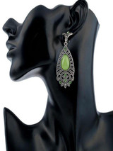 Vintage opal water drop hollow earrings