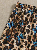 Plus Butterfly Print Top & Leopard Shorts PJ Set