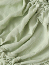 Ruched Drawstring Knot Shirred Crop Top