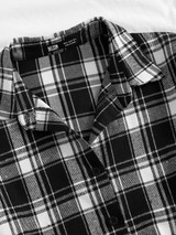 Plaid Ruched Drawstring Crop Top