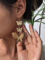 Butterfly Charm Drop Earrings