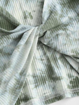 Twisted Front Ribbed Tie Dye Tee