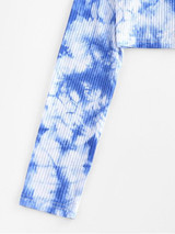 Ribbed Button Up Tie Dye Tee