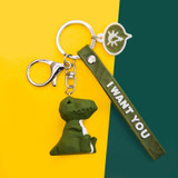 Geometric Dinosaur Keychain