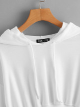 Drop Shoulder Drawstring Hoodie