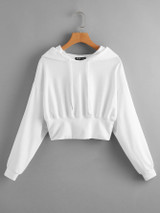 Drop Shoulder Drawstring Hoodie