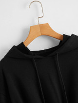 Drop Shoulder Drawstring Hoodie