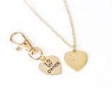 2pcs/set Gold Silver Heart I Love My Owner Dog Necklace Keychain Fashion Animal Best Friends Jewelry