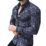 Men Long Sleeve Floral Print Shirts