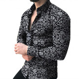 Men Long Sleeve Floral Print Shirts