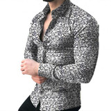 Men Long Sleeve Floral Print Shirts