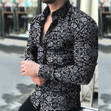 Men Long Sleeve Floral Print Shirts