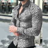 Men Long Sleeve Floral Print Shirts