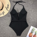 Sexy Hollow Out One Piece Swimsuit Women Belt Swimwear Bodysuit Sexy Hollow Out One Piece Swimsuit Women Belt Swimwear Bodysuit