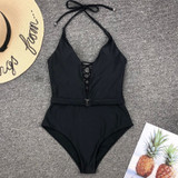Sexy Hollow Out One Piece Swimsuit Women Belt Swimwear Bodysuit Sexy Hollow Out One Piece Swimsuit Women Belt Swimwear Bodysuit
