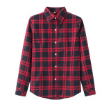 Plus Size Blouses Women Plaid Shirt Checks Flannel Shirts