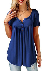 Women V-Neck Short Sleeve T-shirts Plus Size