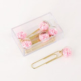 5pcs Box Glass Ball Paper Clips