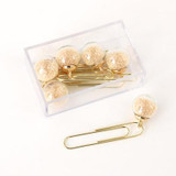 5pcs Box Glass Ball Paper Clips