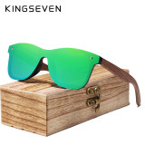 Men Sunglasses Polarized Walnut Wood Mirror Lens Sunglass