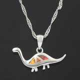 Fire Opal Brachiosaurus Necklace